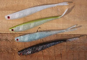 Delalande Glider Shad, Zanderköder mit Gabelschwanz, 4 Farben 13cm/11cm, 2 Stück