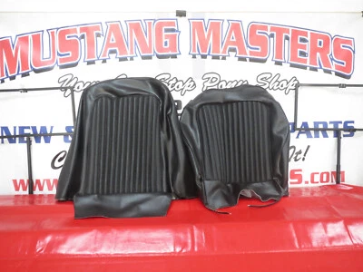 Mustang 1968 un asiento con canastilla juego de tapicería de lujo negro UP141 Foto 1 de 4