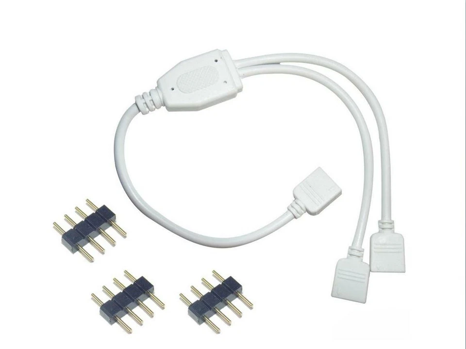 (5-pack) 1:2 4-pin Female Power Splitter Cable for RGB LED Strip Light - Image 1 of 1