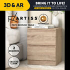 Artiss Bedside Table Drawers Side Table Storage Cabinet Nightstand Oak Pepe