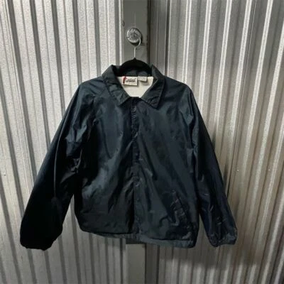 Chaqueta cortavientos Cardinal de colección para hombre grande azul forrada frontal a presión años 90’s Foto 1 de 4