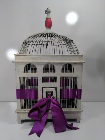 Art Deco Bird Cage ribbon wood and metal old broken trim see pic Cover
