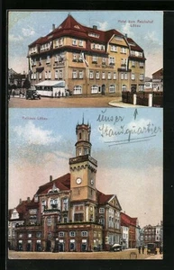 Löbau i. S., Hotel zum Reichshof, Rathaus, Ansichtskarte 1937  - Picture 1 of 2