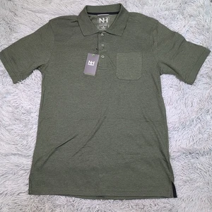 North Hudson Shirt Mens M Green Polo Golf Casual Active Performance Comfort New - Picture 1 of 8