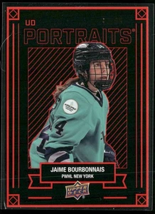 2024 Upper Deck Pwhl 1a Edizione Ud Ritratti Jaime Bourbonnais #P-11 Rosso /99 RC - Foto 1 di 2