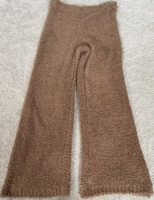 NUEVO CON ETIQUETAS - Pantalones para mujer Gianni Bini Joan Teddy marrón difuso salón alrededor talla L Foto 1 de 4