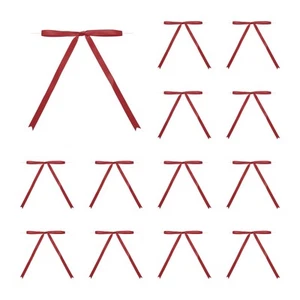 50 Pcs 5x7" Twist Tie Bows Satin Ribbon Bows Wrapping Bows Deep Red - Picture 1 of 7