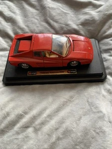 Burago Ferrari Testarossa 1984 Die-Cast Metal Car 1:18 Scale On Plinth Rare - Picture 1 of 8