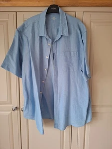 M&S Linen Blend Shirt 3xl short-sleeved - pale blue - Picture 1 of 2