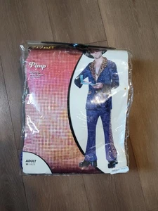Geist Halloween Herren Zuhälter Jacke Hose Hut Kette Komplettset Kostüm Gr. L - Bild 1 von 13
