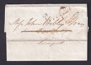 London to Liverpool 1842 Bolivar Mining Association printed entire - Picture 1 of 3