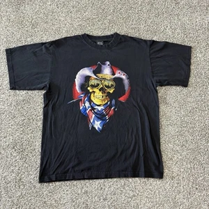 Camiseta Vaquero Esqueleto Nacido Salvaje Motociclista Talla L De Colección - Imagen 1 de 5