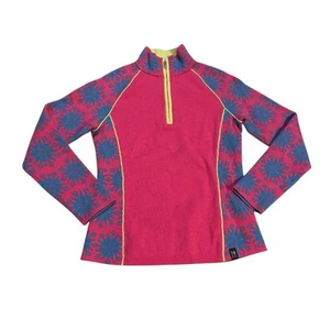Neve Ali 1/4 Zip Pullover Merinowollmischung Damen Medium Schneeflockenmuster rosa - Bild 1 von 12