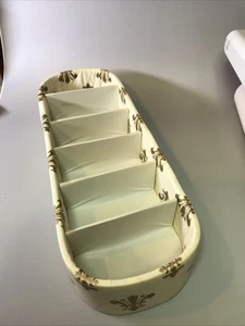 Vintage Quilted White With Gold Fleur De Lis Glove Handkerchief Box Organizer - Picture 1 of 6