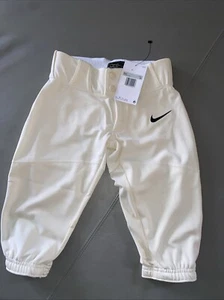 Nike Vapor Select Baseball Pants Boys Bone Size XS Elastic Cuff NWT - Picture 1 of 10