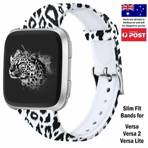 Slim Patterned Silicone Watch Strap Wrist Band For Fitbit Versa / Versa 2 / Lite - Picture 1 of 26