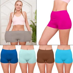 Womens Ladies Plain Underwear High Waist Seamless Stretch Boxer Shorts Pants Lot - Picture 1 of 121