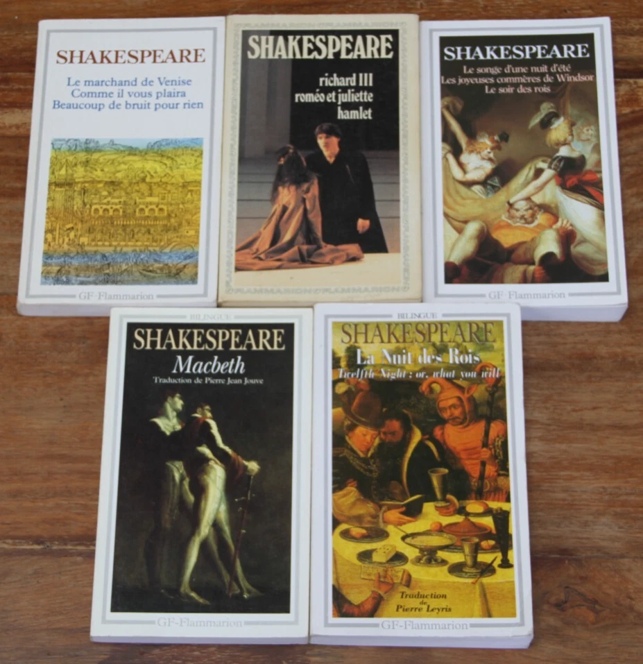 WILLIAM SHAKESPEARE - LOT DE 5 LIVRES -GARNIER-FLAMMARION - De 1983 à 2002 - Photo 1/4