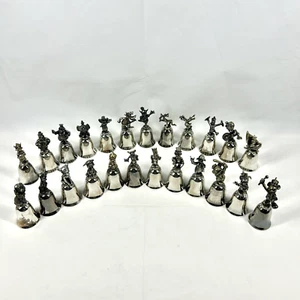 NE Collectors Society Classic Disney Bells Silver Plated Pewter 1987 Lot of 24 - Picture 1 of 24