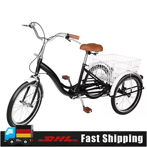 20 Zoll Räder Dreirad für ErwachseneFahrrad 3 Rad Dreirad mit Einkaufskorb DHL - Foto 1 di 15