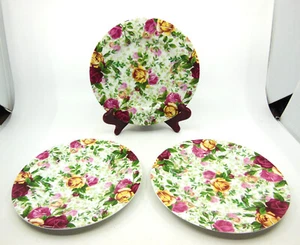 3 Royal Albert Country Rose Chintz Ceramic 7-3/4" Side Salad Desert Plates - Picture 1 of 3