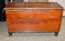 Antique, American, Grain Painted, Dovetailed Blanket Chest, Bun Foot, Diddy Box