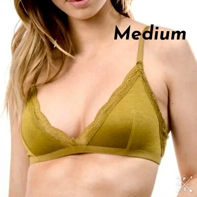NWT Anemone Olive Soft Cotton Bralette Junior Size Medium - Image 1 of 4