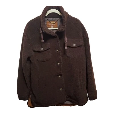 UGG Kookaburra Jacket Womens Petite Small Oversized Dark Brown Sherpa Cozy - Image 1 of 4