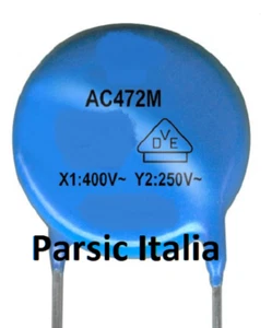 Keramik Scheibenkondensator 4,7nF 4700pF 250V AC472M CLASS X1 Y2 (= 25 STÜCK) - Bild 1 von 5