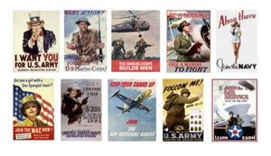 1/24 1/25 G scale model USA military recruiting signs posters WW2 - Picture 1 of 1