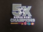 DALLAS COWBOYS '5X CHAMPS'  NFL FOOTBALL EMBRODIERED IRON ON PATCH 3 X 3-1/2