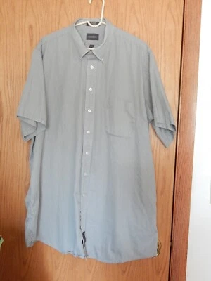 ALEXANDER LLOYD Big & Tall Mans tamanho. Camisa social verde 2XLT 18,5, mangas curtas - Imagem 1 de 4