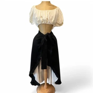Vintage viktorianisches bauchfreies Oberteil klein elfenbein Boho Hippie Ren Fair Stretch Blasensaum - Bild 1 von 10