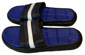 Men Slip On Sport Sandals Slides Rubber Flip Flops Shower Slippers Royal Black 9 - Picture 1 of 3