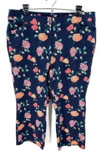 Chicos Secret Stretch Textural Fleur Straight Leg Crop Pants Size 2.5 US 14 - Picture 1 of 10