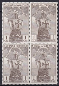 España 1930 Edifil 531 América Discovery Nao Santa María barcos bloque 4 MNH - Imagen 1 de 2