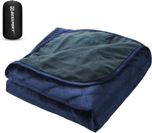Bessport Campingdecke, warm,leicht, gesteppt mit dickem Fleece 200 x 142 cm - Bild 1 von 5