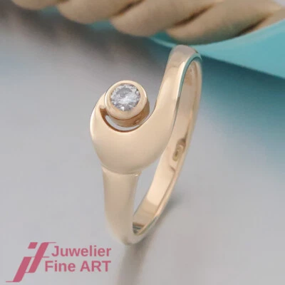 QUINN Solitär- Ring - 1 Brillant (Diamant) ca. 0,10ct -14K/585 Gelbgold - Bild 1 von 4