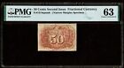 Fractional Second Issue 50 Cents Narrow Margin Specimen Fr#1314spnmb PMG Ch 63