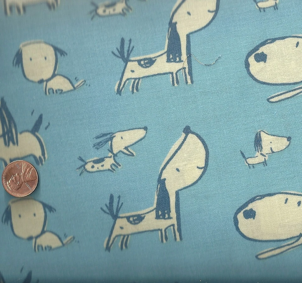 Boys Will be Boys dogs blue Free Spirit fabric 17 inch piece - Image 1 of 1