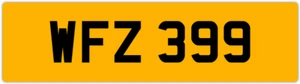 WFZ 399 W 3X3 DATELESS PRIVATE NUMBER PLATE WILL WIL WENDY WES WALT WAYNE WOLF - Picture 1 of 1