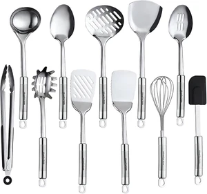 11 PCS Stainless Steel Cooking Utensil Set Nonstick Kitchen Gadgets New - Picture 1 of 7