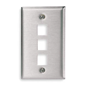 HUBBELL PREMISE WIRING SSF13 Wall Plate,3 Port 6MK53 - Picture 1 of 2