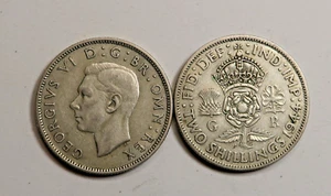 GROSSBRITANNIEN: SILBERFLORIN X 2. 1944 & 1945. KOSTENLOSER VERSAND. - Bild 1 von 2
