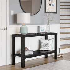 Parsons Console Table Sofa Black Oak Kitchen Entry Way Office Storage Furniture