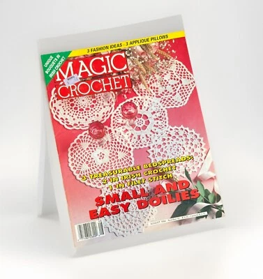 Magic Crochet Magazine Aug. 1994 Number 91 fashion ideas applique pillows - Image 1 of 4