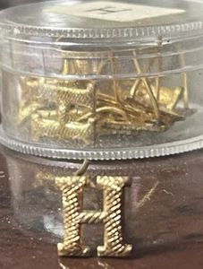 Brass Monogram Letter H Trim for Leather Luggage - Picture 1 of 3