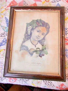 Original Currier & Ives Print Titled "Little Fruit Girl" Great Lithograph framed - Picture 1 of 9