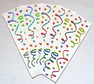 Mrs Grossman Five 2x6" Vintage "Glitter Confetti' Sticker Sheets (c-2001) - Picture 1 of 1