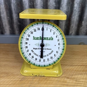 Vintage Sears Roebuck Scale Tabletop Metal Yellow 8.75" Model #1906 Works - Picture 1 of 13